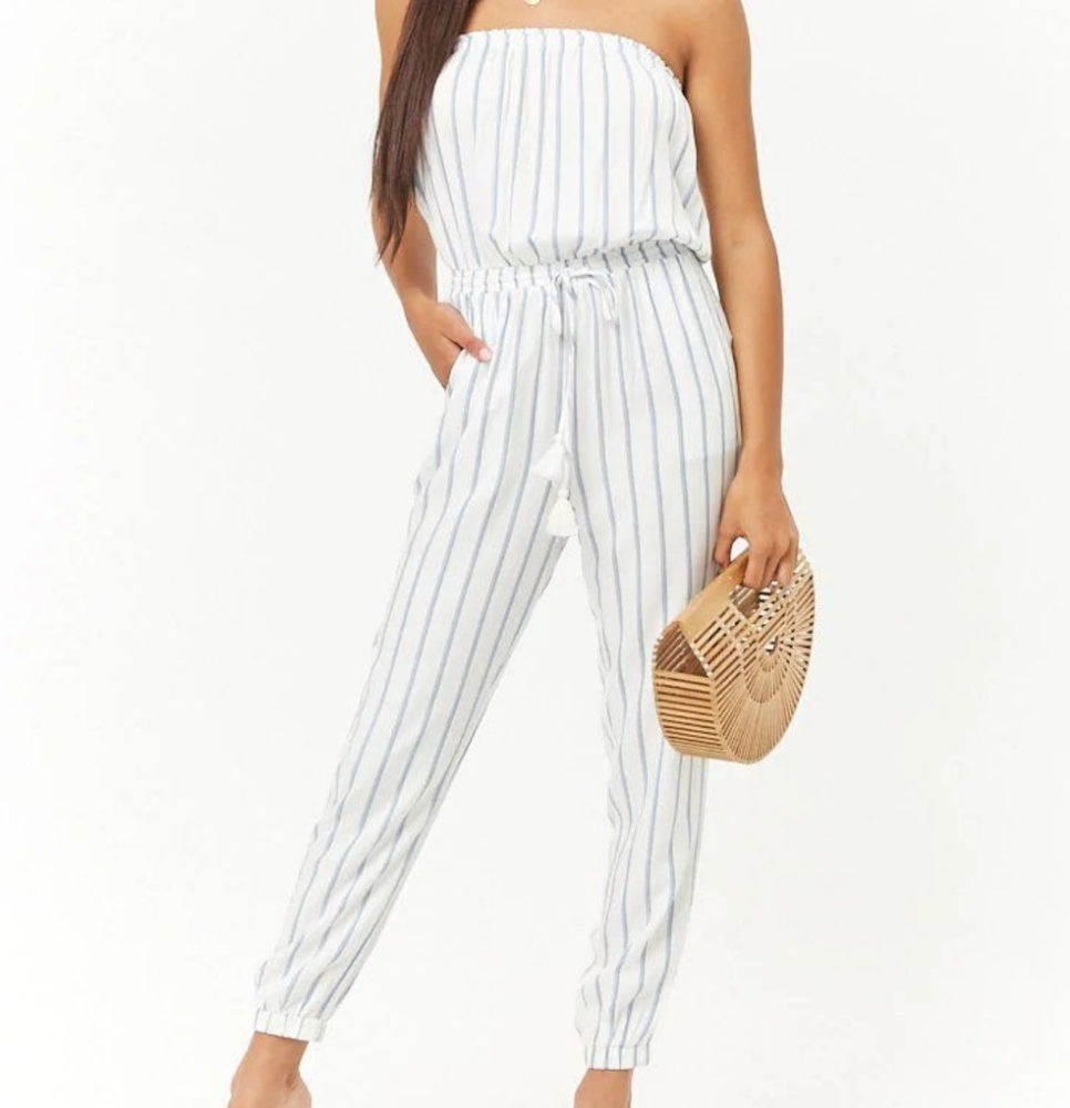 Striped Tube Jumpsuit
